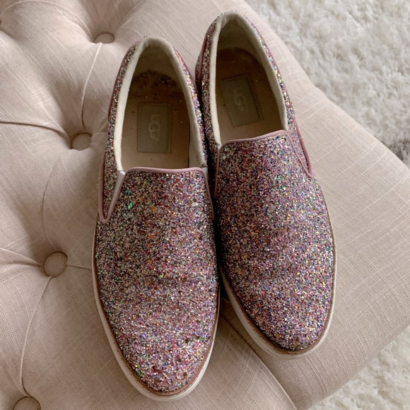 Ugg Sneakers Pink with Sparkles - Picture 1 of 4